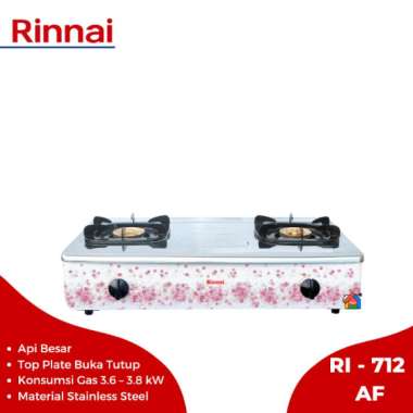 Kompor Rinnai 2 Tungku RI 712 AF (Motif Sakura) / Rinnai Kompor RI712AF