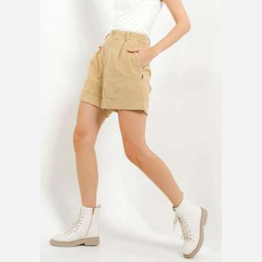 Hush Puppies 90S Furla Sp High Waist Shorts Wanita 28 Khaki