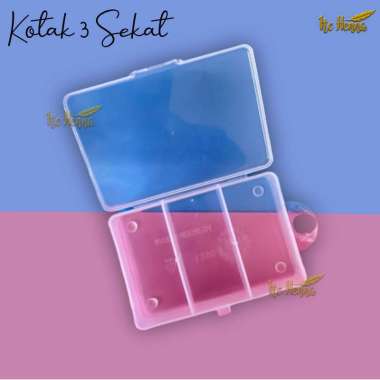 Kotak Plastik 3 Sekat Storage Box Organizer Kotak Plastik PP Penyimpan