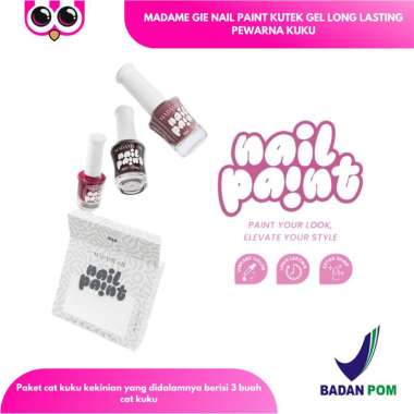 MADAME GIE NAIL PAINT KUTEK GEL LONG LASTING PEWARNA KUKU GLITER