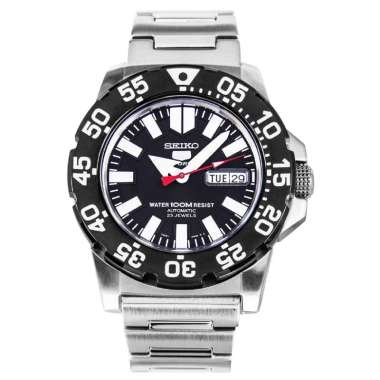 Seiko 5 Sports Monster SNZF51K1 Automatic Black Dial Stainless Steel - Jam Tangan Pria Seiko Origina