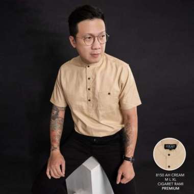 Jane Frey Clothing Kemeja Pendek Shanghai M-XL Premium XL AH Cream