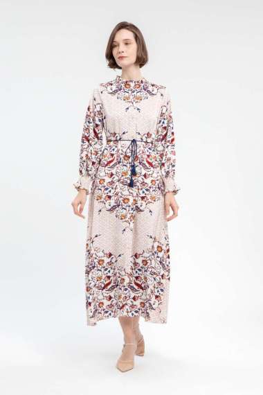 MINIMAL - Quibelle- Gamis Motif Bunga - Off White XL Offwhite
