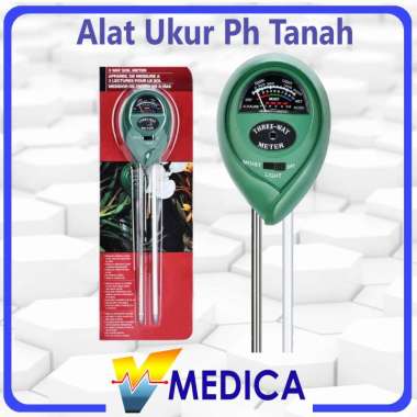 Alat Ukur Ph Tanah - 3 in Soil Tester ( Ph-Moisture-Light) Ph Meter Tanah Bulat / 3 Way Soil Meter