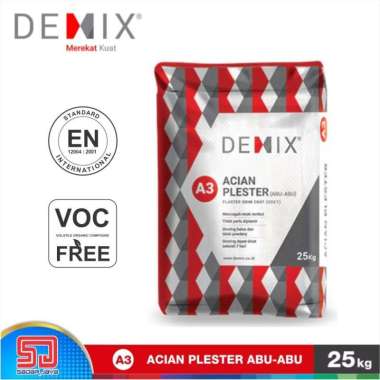 Semen Instan DEMIX A3 Acian Plester Abu-Abu Mortar Instant Plesteran