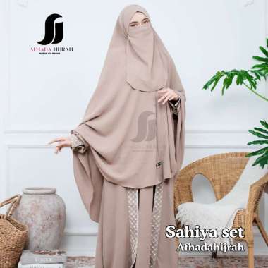 Afhadahijrah - Gamis jilbab cadar Sahiya Baju Syari Set Hijab Instan Free Niqab Terbaru XL hitam