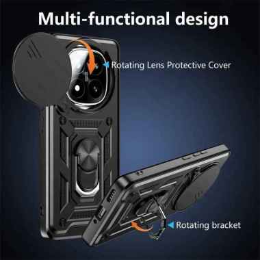 CASING REDMI NOTE 14 5G / NOTE 14 PRO 5G / NOTE 14 PRO PLUS 5G CASE RING SLIDE LENS PROTECTOR NOTE 1