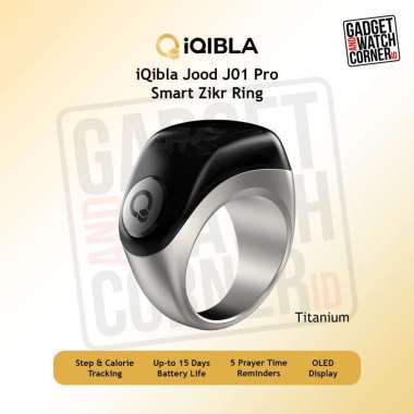 iQibla Zikr Smart Ring JOOD PRO Cincin Tasbih Zikir Muslim Digital Titanium