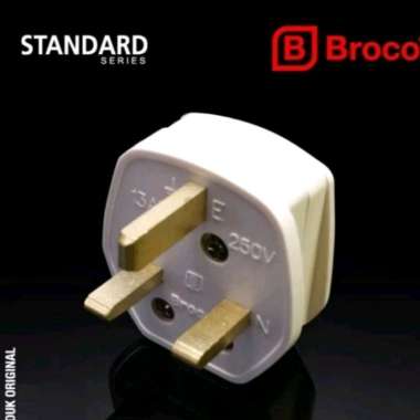 Broco Steker kaki 3 utk AC 13A 250v - Steker di Singapore dan Arab