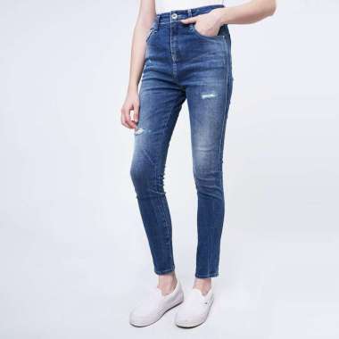 Logo Jeans Celana Jeans Wanita Skinny G2 Series Medium Blue With Handmade 43SG2L3ML L