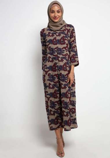 Arjuna Weda Gamis Batik Mega Mendung II 27A402110 - Merah S