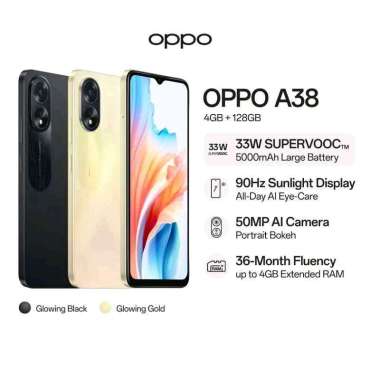 HP OPPO A38 RAM 4/128GB GARANSI RESMI - OPPO Black