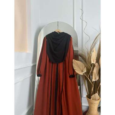 DFM - Halwa Cardigan Set Syar’i Pasmina Oval Abaya Wanita Bahan Crinkle Airflow HALWA TANGAN KARET T