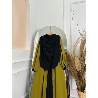 DFM - Halwa Cardigan Set Syar’i Pasmina Oval Abaya Wanita Bahan Crinkle Airflow HALWA TANGAN KARET Z