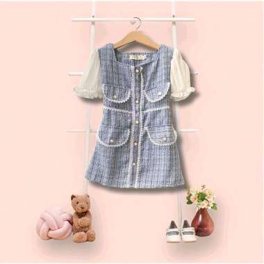 Dress Anak Perempuan . Dres Anak . SNES-92 Size M Blue