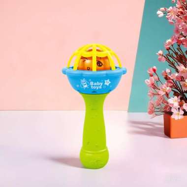 OEM SK-M381 Mainan Gigitan Bayi Tongkat Rattle Stick Bunyi Kerincingan / Baby Soft Mainan Bayi Teeth