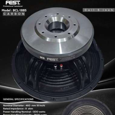 Speaker Component Fest BCL 1885 Carbon Original 18 inch FEST BCL-1885 CARBON