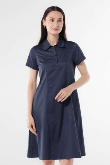 MINIMAL - Harriette - Dress Katun Lengan Pendek - Navy XL Navy
