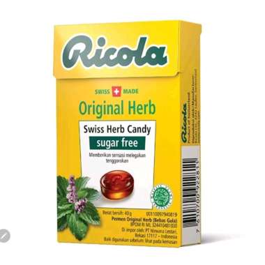 Ricola Sugar Free Swiss Candy Herb permen bebas gula 40g Original Herb