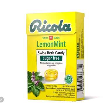 Ricola Sugar Free Swiss Candy Herb permen bebas gula 40g Lemon Mint