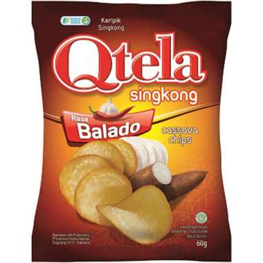 Qtela keripik singkong balado / BBQ / original 60 gram balado