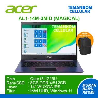 Laptop ACER Aspire Lite AL1-14M-3MID Intel Core i3 1215U 8GB RAM 512GB SSD 14 inch WUXGA OHS 2021 Ma