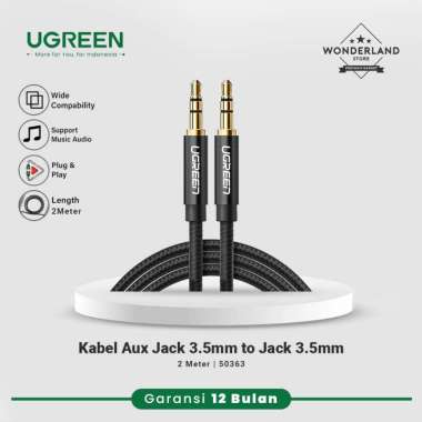 Ugreen Kabel Aux Jack 3.5mm to Jack 3.5mm Audio Extension Stereo 2 Meter