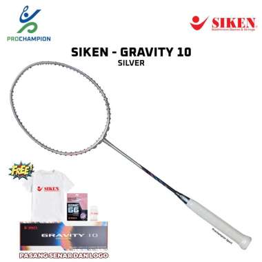 Raket Badminton Siken GRAVITY TEN Silver Grey Box Limited Edisi