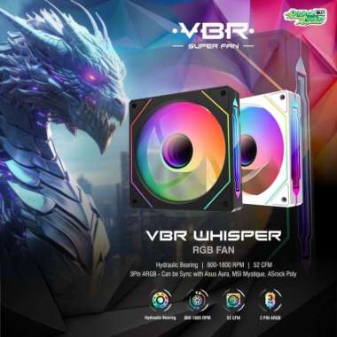 FAN CASING VBR WHISPER ARGB 120mm 3Pin 5V white