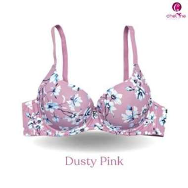 Chelyne BH Wanita V88125 Trendy Bra Spandex Lycra Motif Bunga Premium Dengan Kawat Penyangga - Full 
