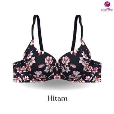 Chelyne BH Wanita V88125 Trendy Bra Spandex Lycra Motif Bunga Premium Dengan Kawat Penyangga - Full 