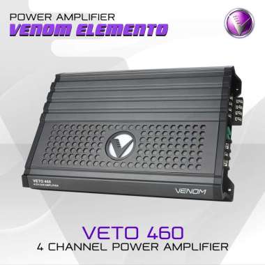 VENOM Elemento Power Amplifier Speaker Mobil VETO 460 Power 4 Channel