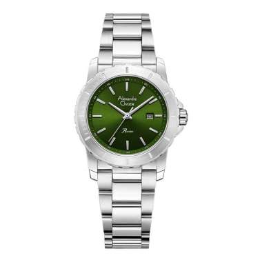 Jam Tangan Wanita Alexandre Christie Passion AC 6141 LD BSSGN Ladies Green Dial Stainless Steel Stra