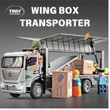 TWH DIECAST TRUK TRANSPORTER WING BOX WINGS TRUCK ANGKUT BARANG SKALA 1:24 KOLEKSI PREMIUM & HADIAH