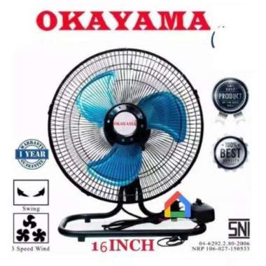 DESK FAN TORNADO OKAYAMA 2in1 16inch OK-1630/OKAYAMA KIPAS ANGIN DUDUK 2in1 BESI 16inch OK-1630