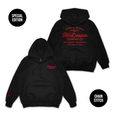 TENDENCIES Sweater Hoodie Equipment Chain Stitch Black XL