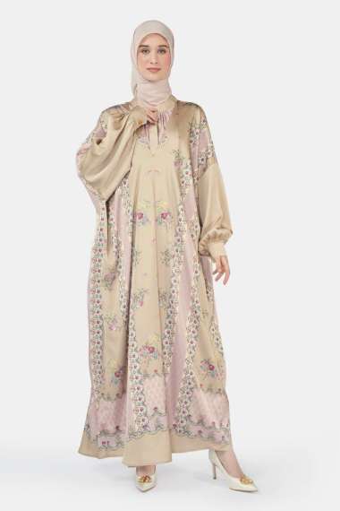 Nada Puspita - Romantic Eid Abaya Dress - Nude XS/S