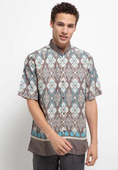 Arjuna Weda Koko Batik Tenun Lombok 93098037 - Abu-abu S