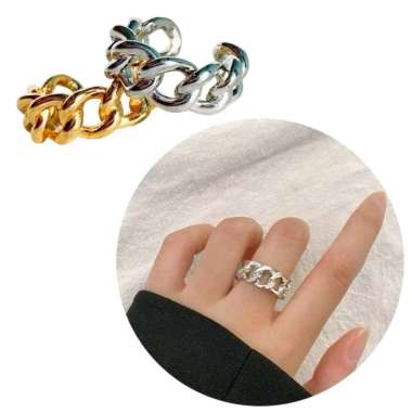 Cincin Rantai Bold Openning Ring Chunky Style Unisex Fashion Cincin Chain Silver