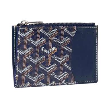 Goyard Bourbon Zipped Card Holder Navy Blue Blue