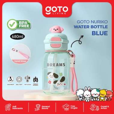 Goto Nuriko Water Bottle Anti Tumpah Botol Minum Anak Sekolah TK 680ML BLUE