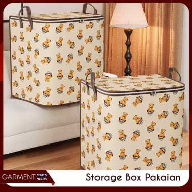 Tempat Penyimpanan Baju Selimut Organizer Lemari Pakaian Storage Box Kain Resleting Big Size BESAR