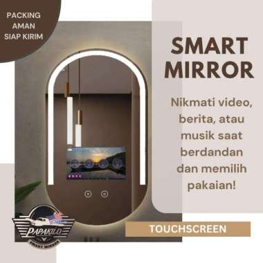 Papakilo Smart Mirror Oval support Touch Screen - Cermin LED
