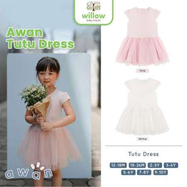 Baju Dress Anak - Awan Tutu Dress 5-6Y White
