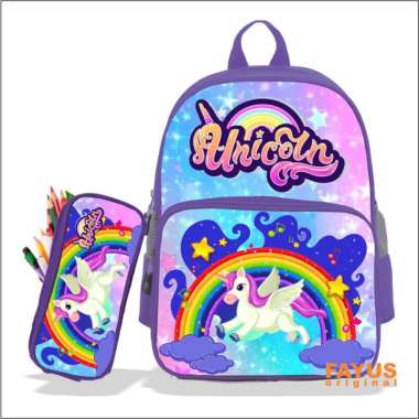 Tas Sekolah Ransel Anak Perempuan Kelas TK-4 SD Karakter UNICORNET - Tas Ransel Anak SD - Tas Anak S