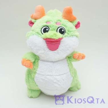 boneka naga dinosaurus hijau muda orange cute dragon medium
