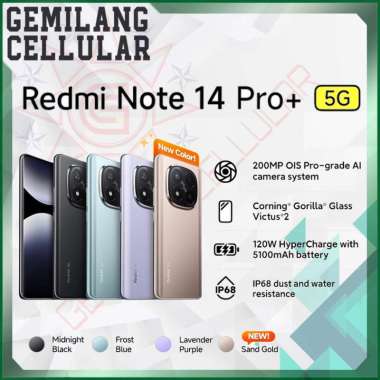 Xiaomi Redmi Note 14 Pro+ ( PLUS ) 5G Snapdragon 7s Gen 3 - Layar CrystalRes AMOLED 6,67" 200MP OIS 