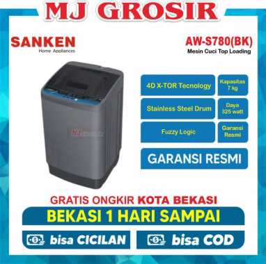 MESIN CUCI SANKEN 1 TABUNG AW-S 780 MESIN CUCI SANKEN 7 KG AW-S780BK