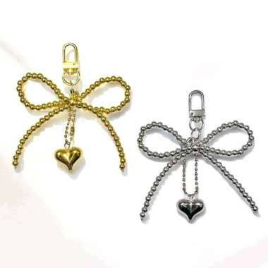 Glimora Bow Love Bag Charm Keychain Phone Charm Gantungan Tas Gantungan Kunci Ganci Charm HP Heart H