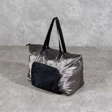 Tas TUMI DENTON PACKABLE FOLDABLE BLACK SILVER TOTE BAG 100% ORIGINAL 54X25X23CM